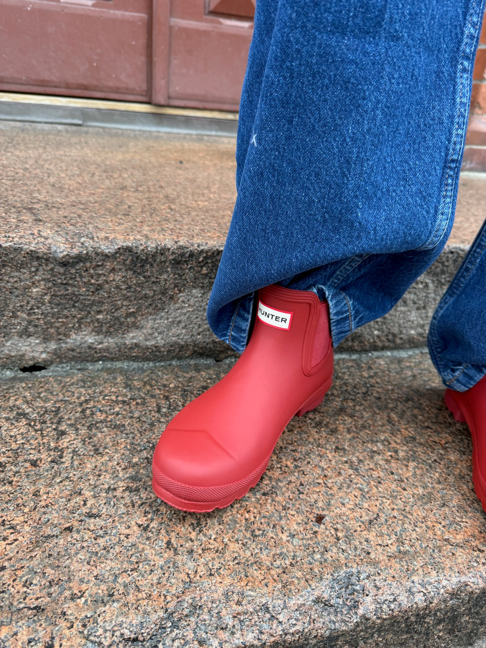 Hunter Womens Original Chelsea Boot Military Red
