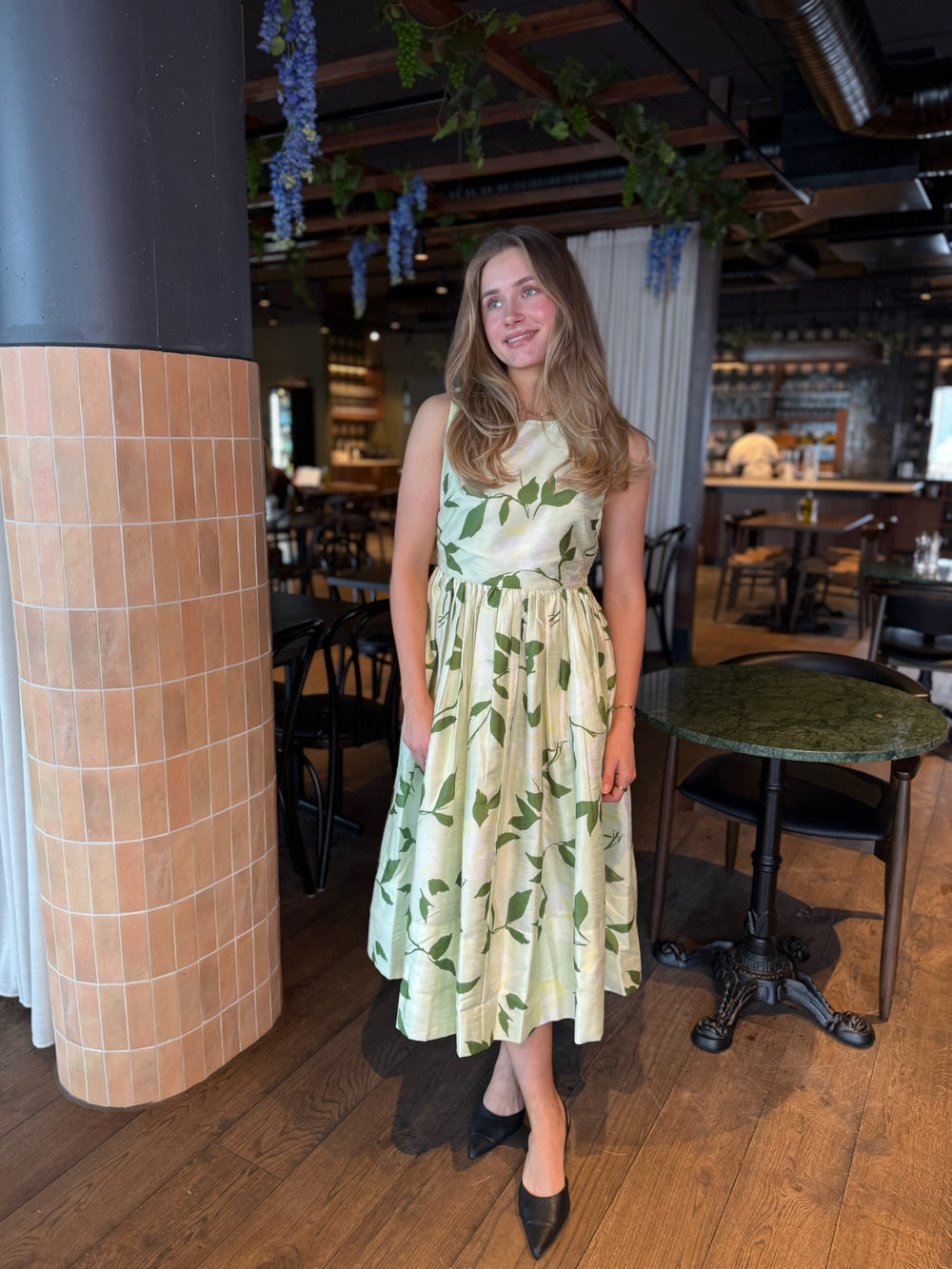 Taffeta Midi Dress Soft pastel