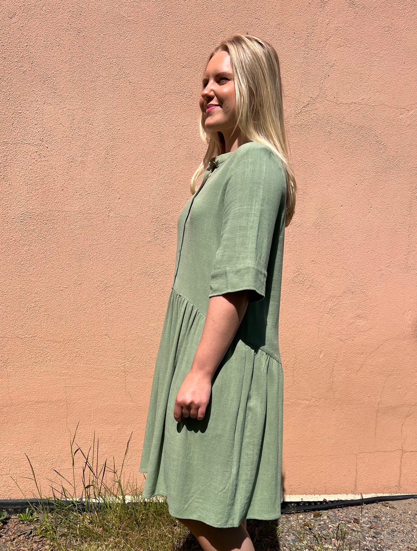 Albanette-M Ayla Dress Hedge Green