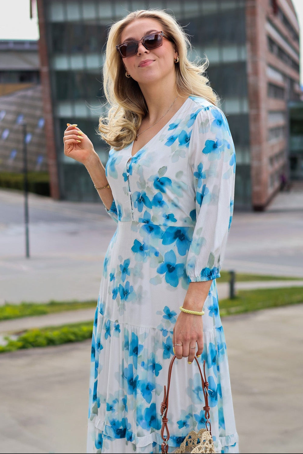 Shanaya V-M Walia Print Dress Walia print Blue