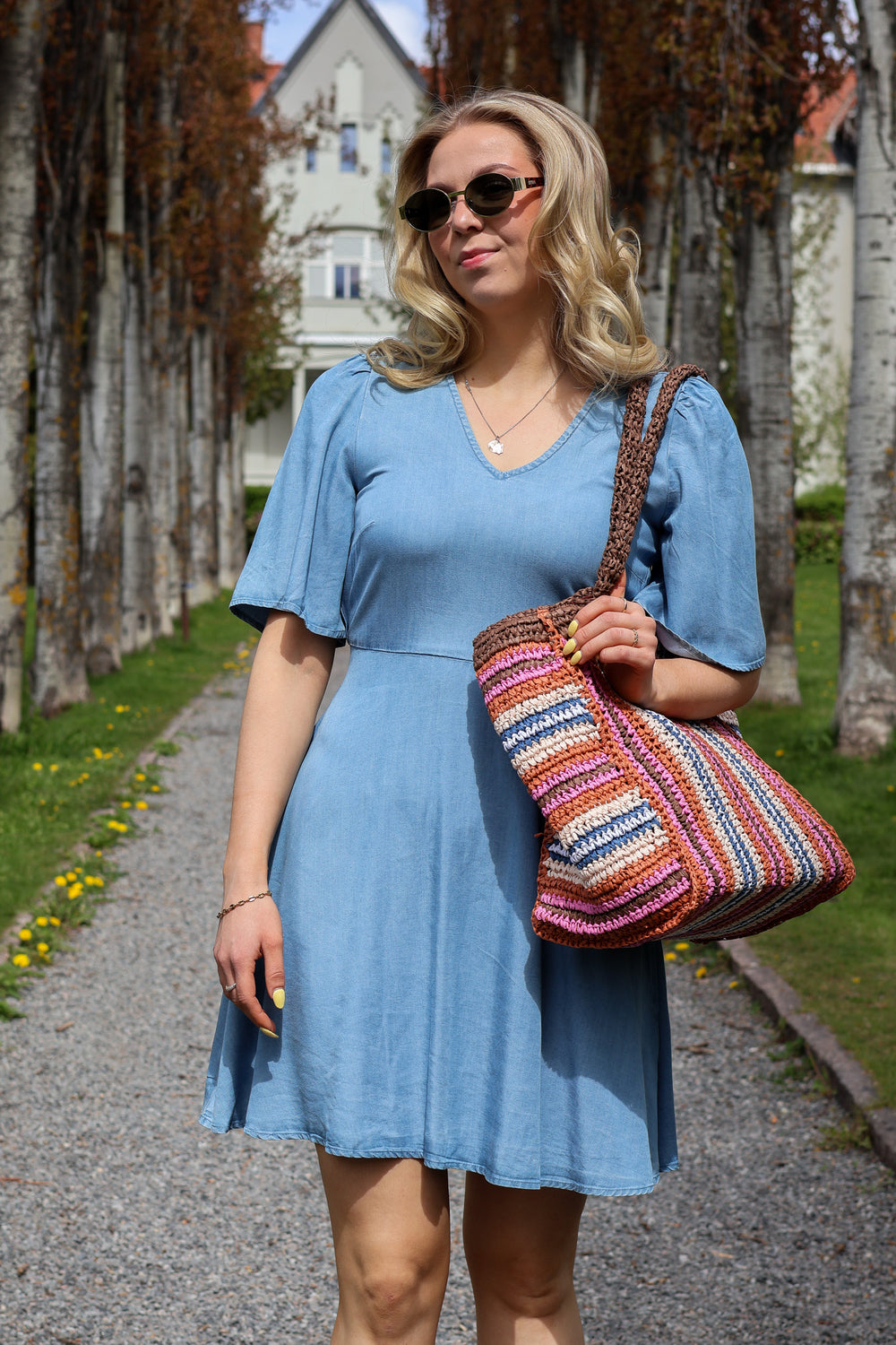 Melika V-M Talvi Dress Blue Soft Wash