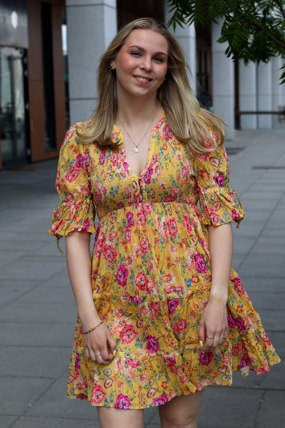Twisted Mini Dress Daylight Blossom