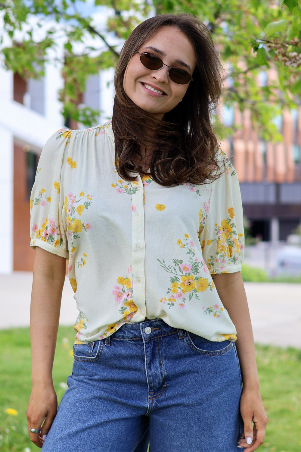 Irene 2/4 Shirt AOP Mimosa Flower