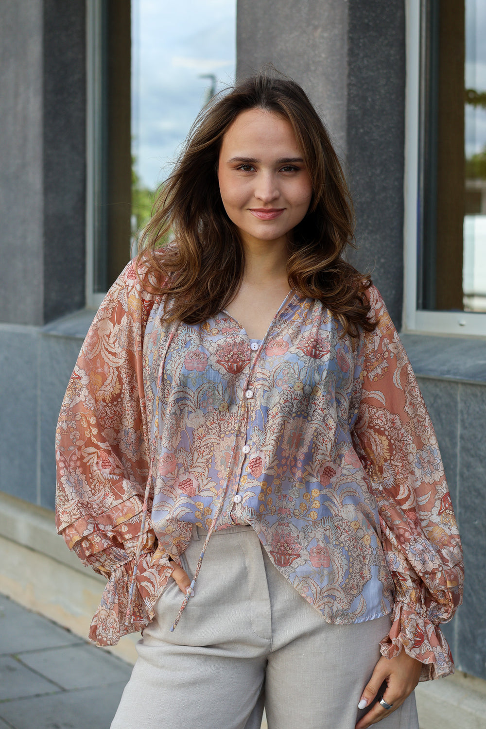 Print Bluse Rose