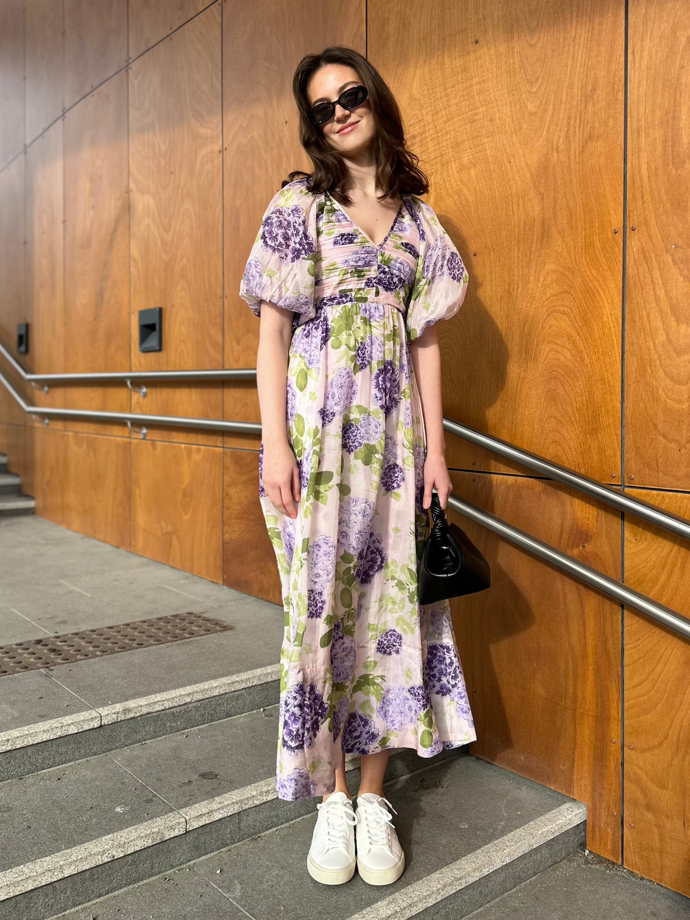 Cupro Rouching Dress Purple Flowerfield