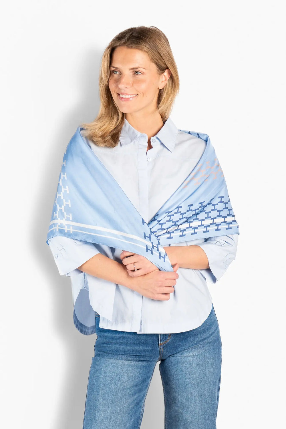 ISADORA Silk Scarf Large Skyway