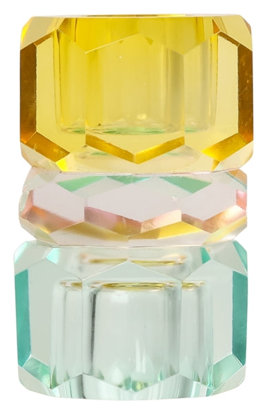Crystal Holder Yellow/Pink/Light Mint 4,5x4,5x7,5cm