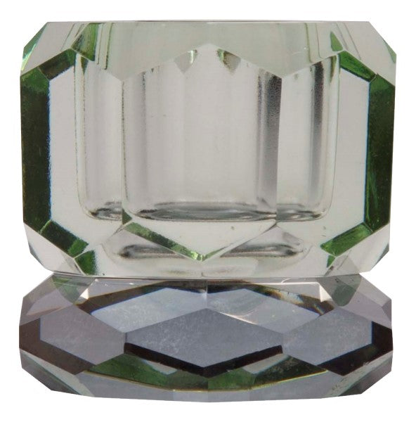C'est Bon Crystal Holder - Green/Chrome - 4,5x4,5x5 cm - hvittrad.no