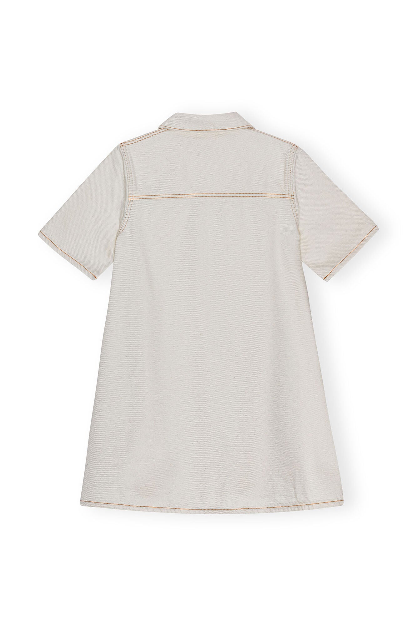 Ganni Heavy Denim Mini Dress Egret - hvittrad.no