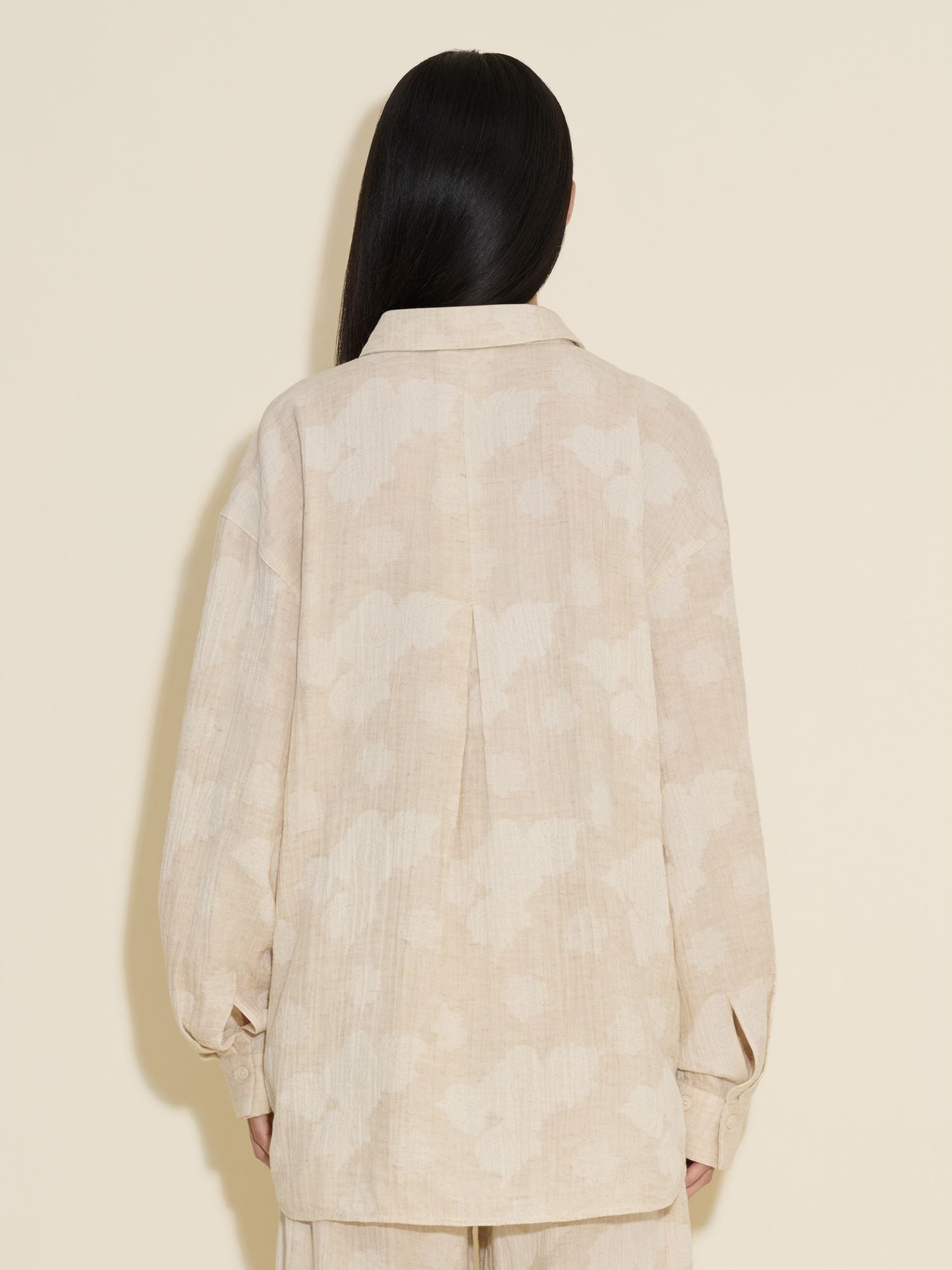 Holzweiler Dais Jacquard Shirt Ecru Mix - hvittrad.no