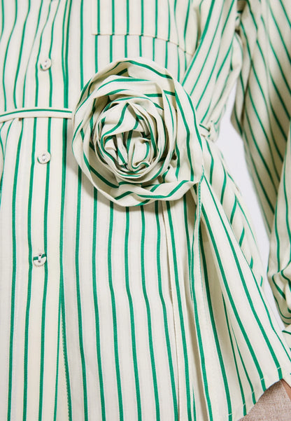 Linna Shirt Bright Green Stripe
