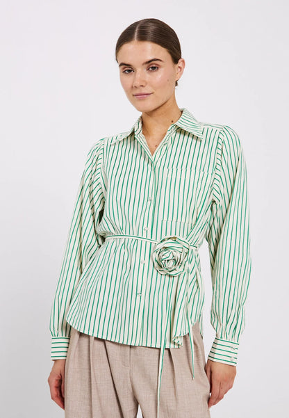 Linna Shirt Bright Green Stripe