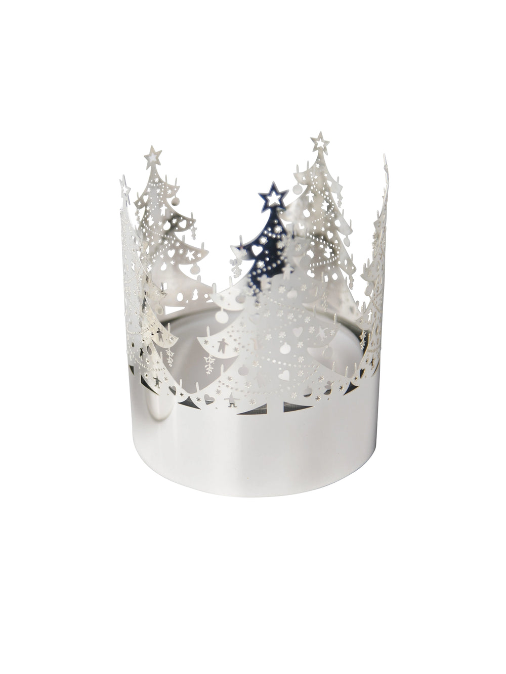 Tea Light Holder Christmas Tree Silver