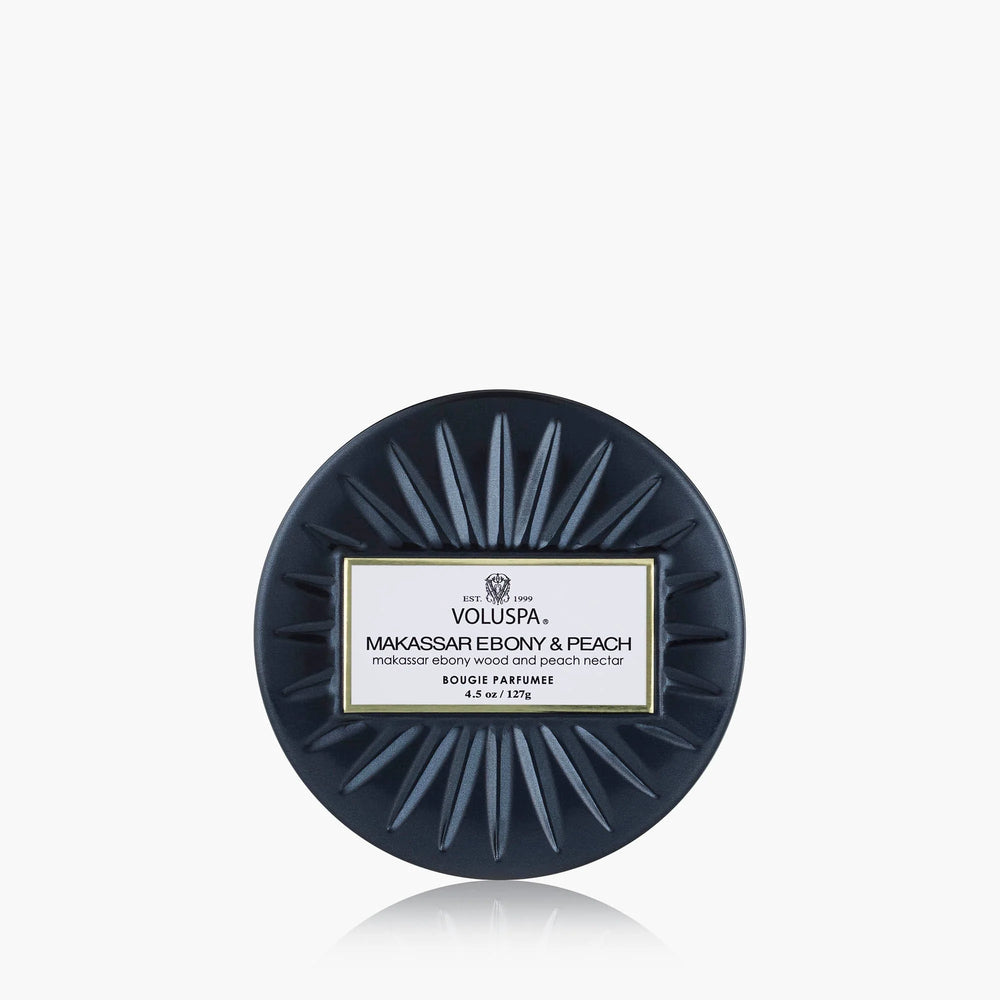 Mini Tin Candle 25 tim Makassar Ebony & Peach