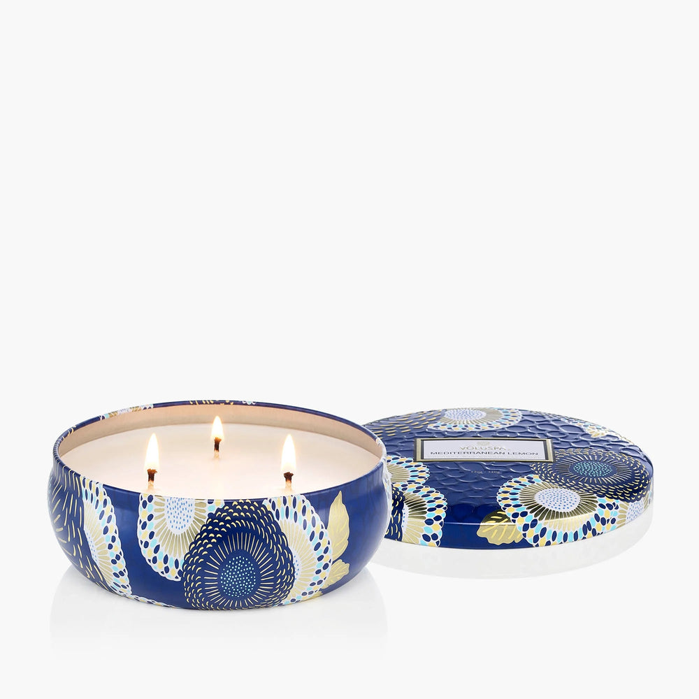 3 Wick Tin Candle 340g Mediterranean Lemon