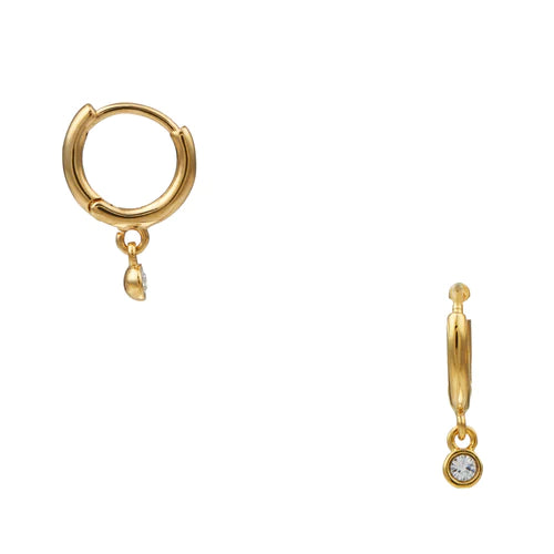Mini Swarovski Earrings Gold