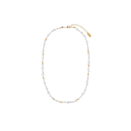 Mixed Pearl & Gold Bead Necklace