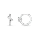 Orelia Polished Knot Huggie Hoop Earrings Silver - hvittrad.no
