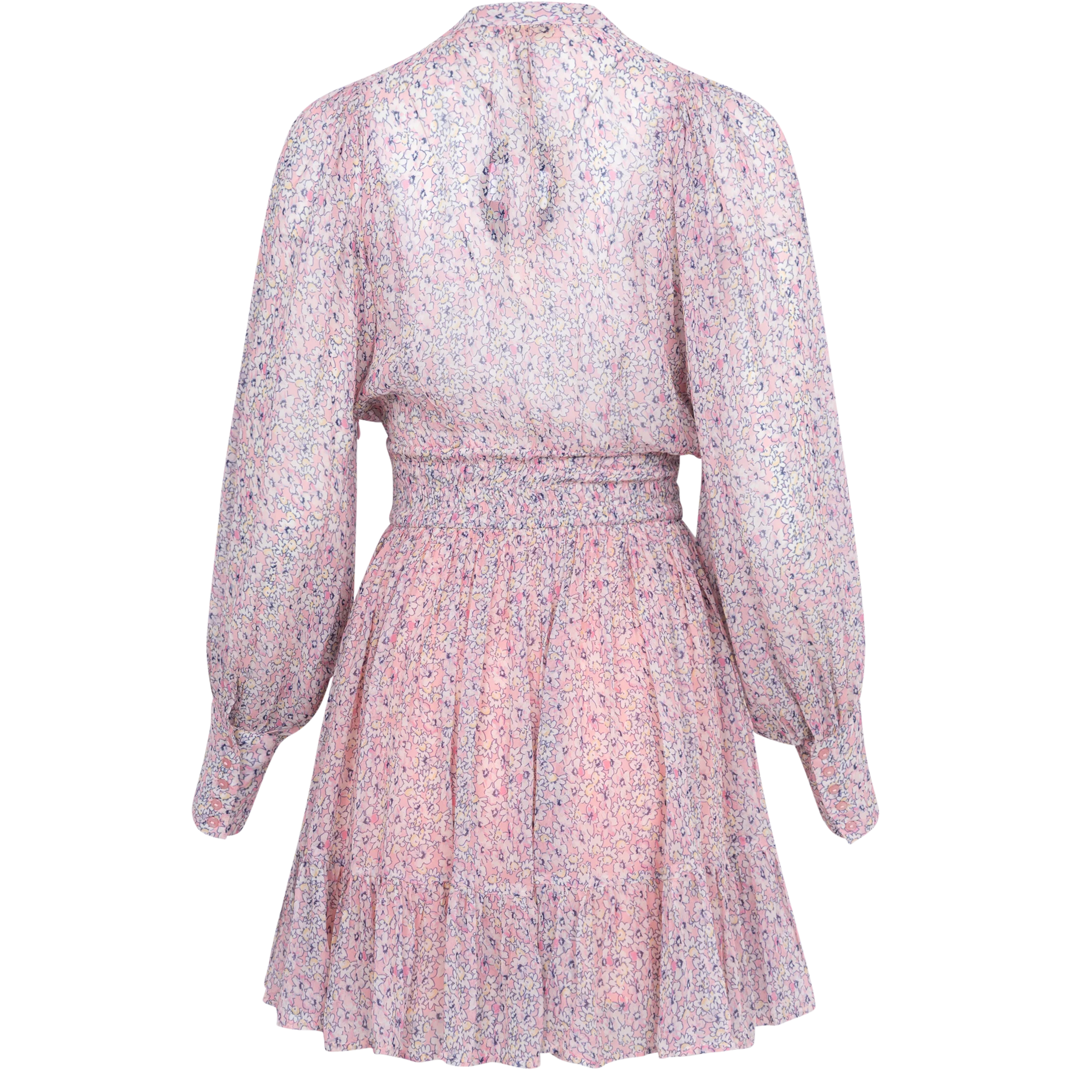 ByTiMo Georgette Mini Dress Vintage Daisies - hvittrad.no