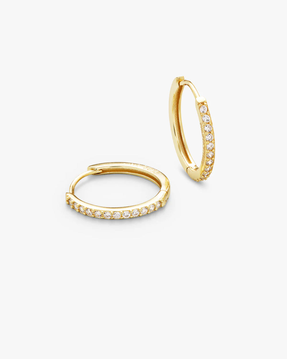 Pave Hoops Large Gold