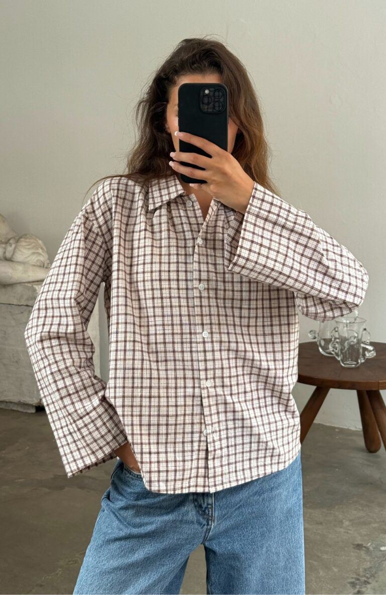 Tinsi Check Shirt Check Bordeaux/Beige