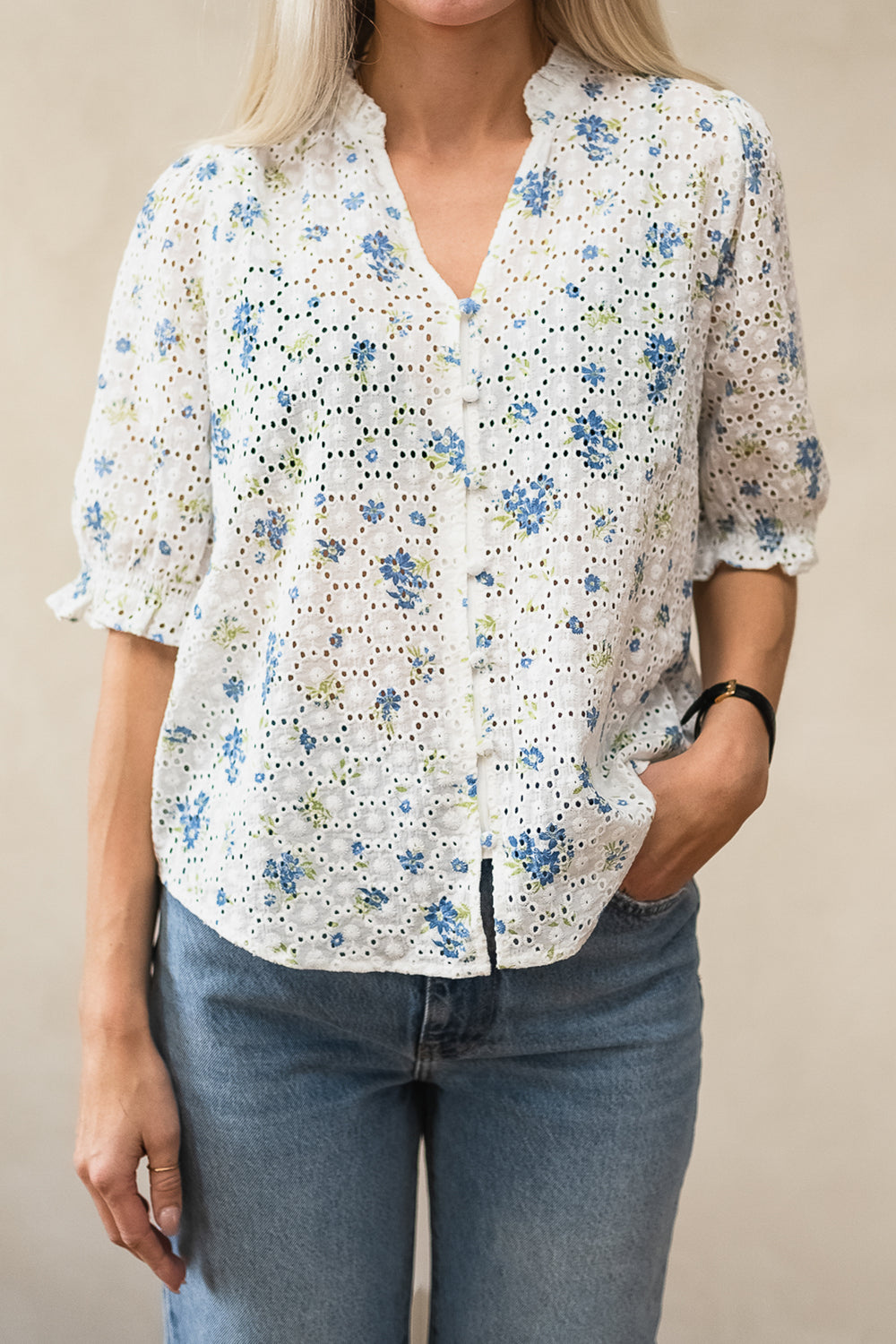 RAUSEivor 2/4 Shirt AOP F Blue Flower