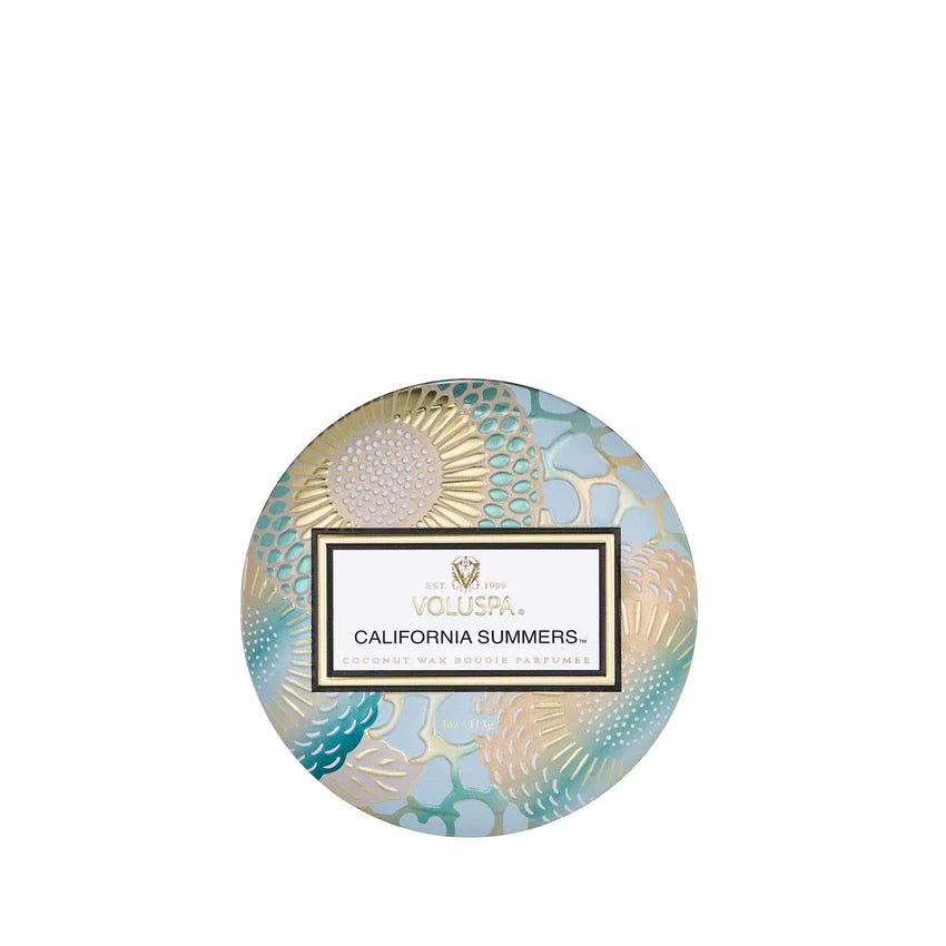 Voluspa Mini Tin Candle - California Summers 113g - hvittrad.no