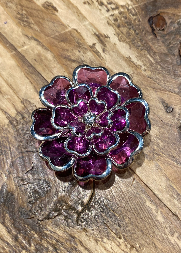 Flower Button Cover 1 pc Purple