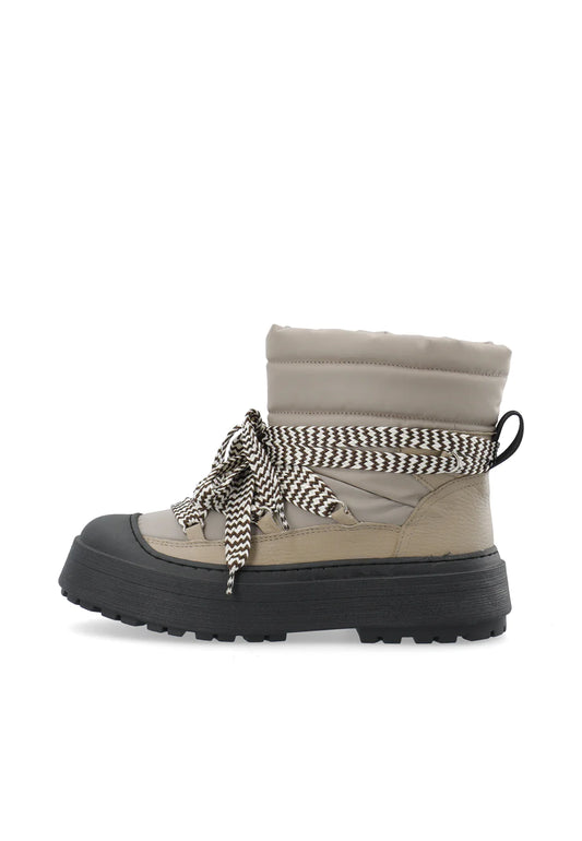 LÄST Snowboot Leather/Textile Taupe - hvittrad.no