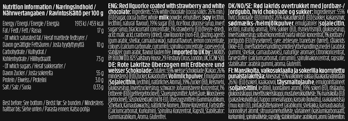 Lakrids by Bülow Sour Strawberry Regular 295g - hvittrad.no