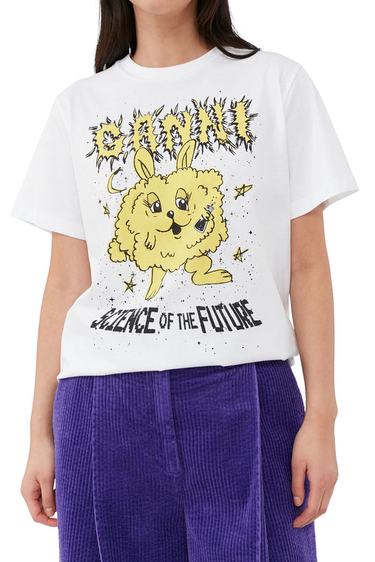 Basic Jersey Yellow Bunny Relaxed T-shirt Bright White