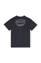 Ganni Basic Jersey Rhinestone Relaxed T-Shirt Phantom - hvittrad.no