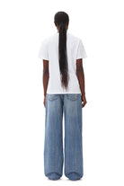 GANNI Basic Jersey Cherry Relaxed T-shirt Bright White - hvittrad.no