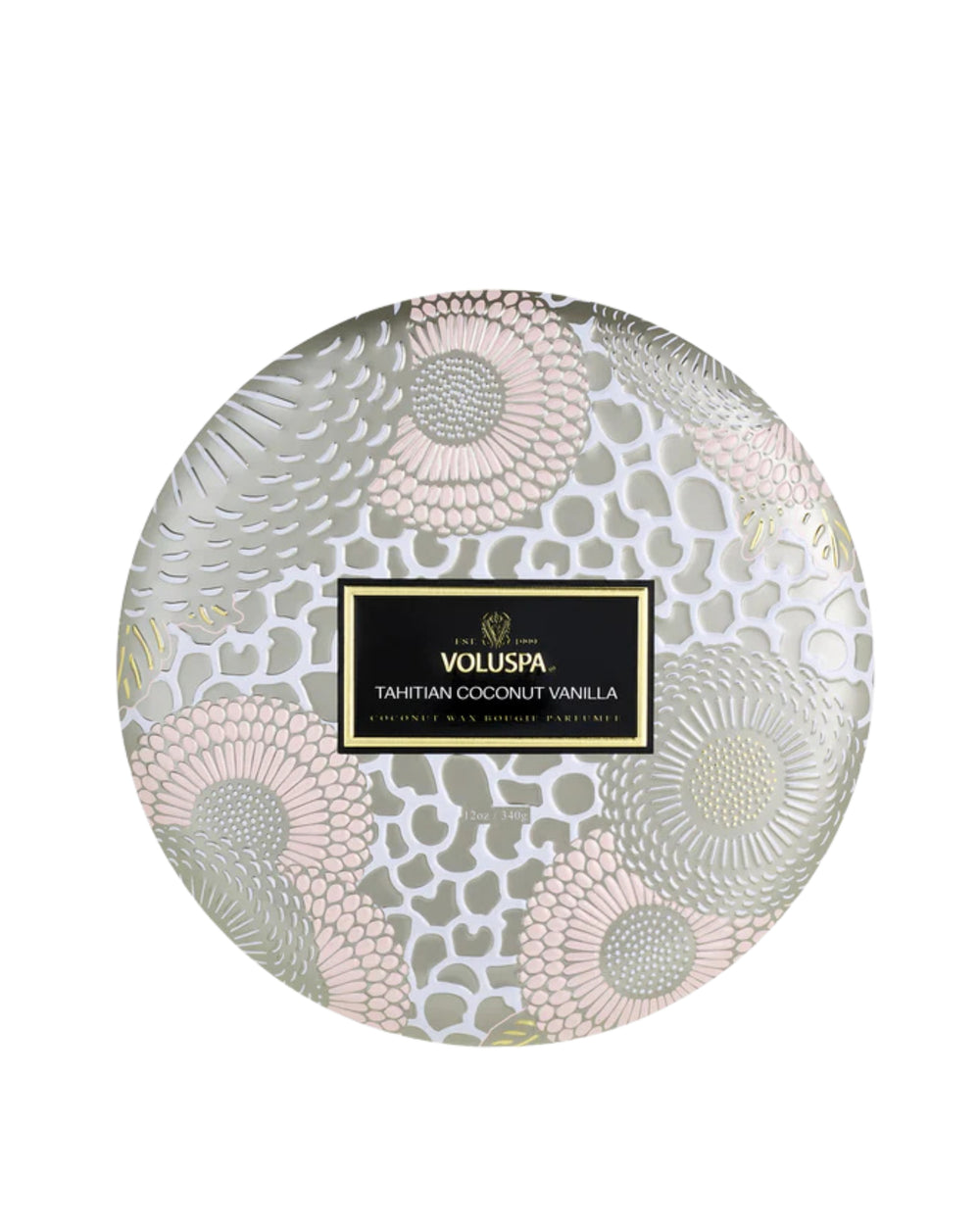 3 Wick Tin Candle Tahitian Coconut Vanilla 340G 40T