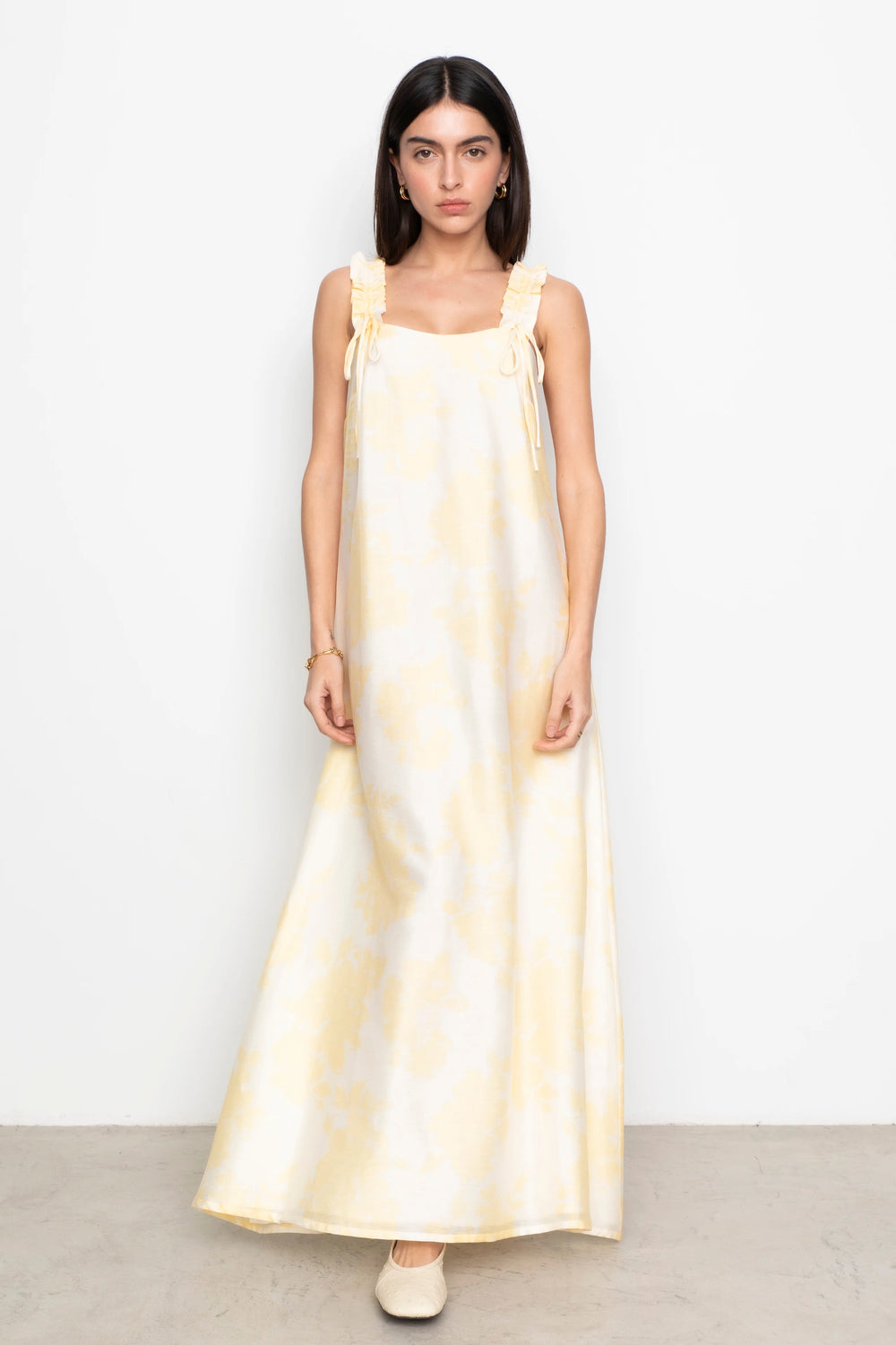 Zaha Dress Yellow Floral Print