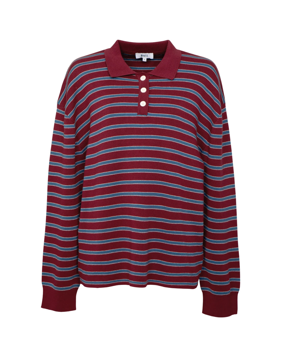 Adanne Polo Knit Wine/Blue