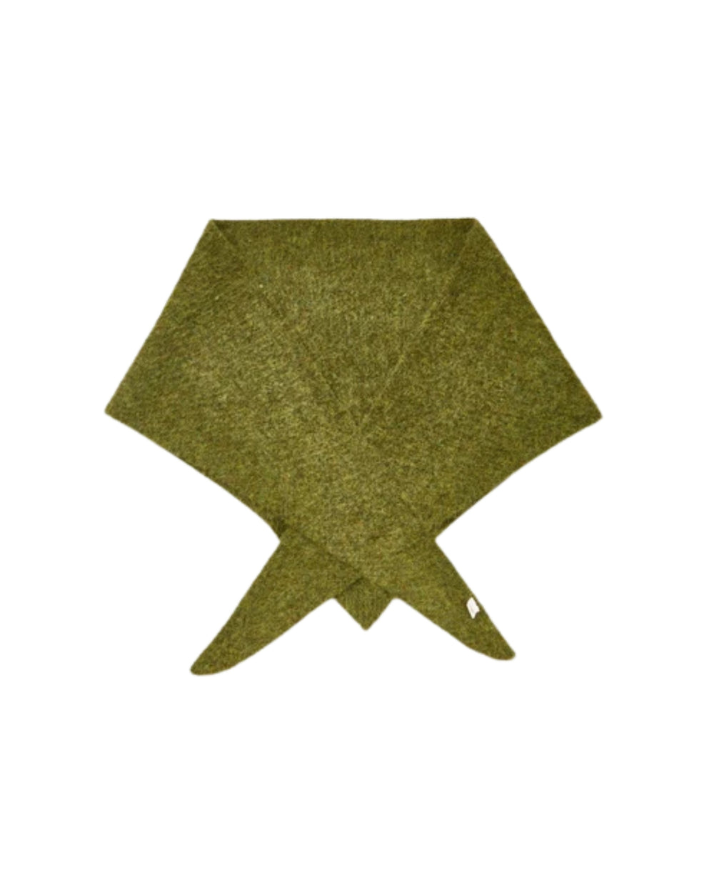 Alpaca-Wool Triangle Scarf Golden Cypress Green