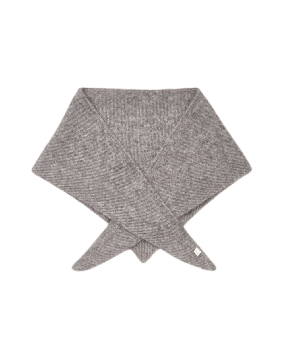 Alpaca-Wool Triangle Scarf Grey Melange
