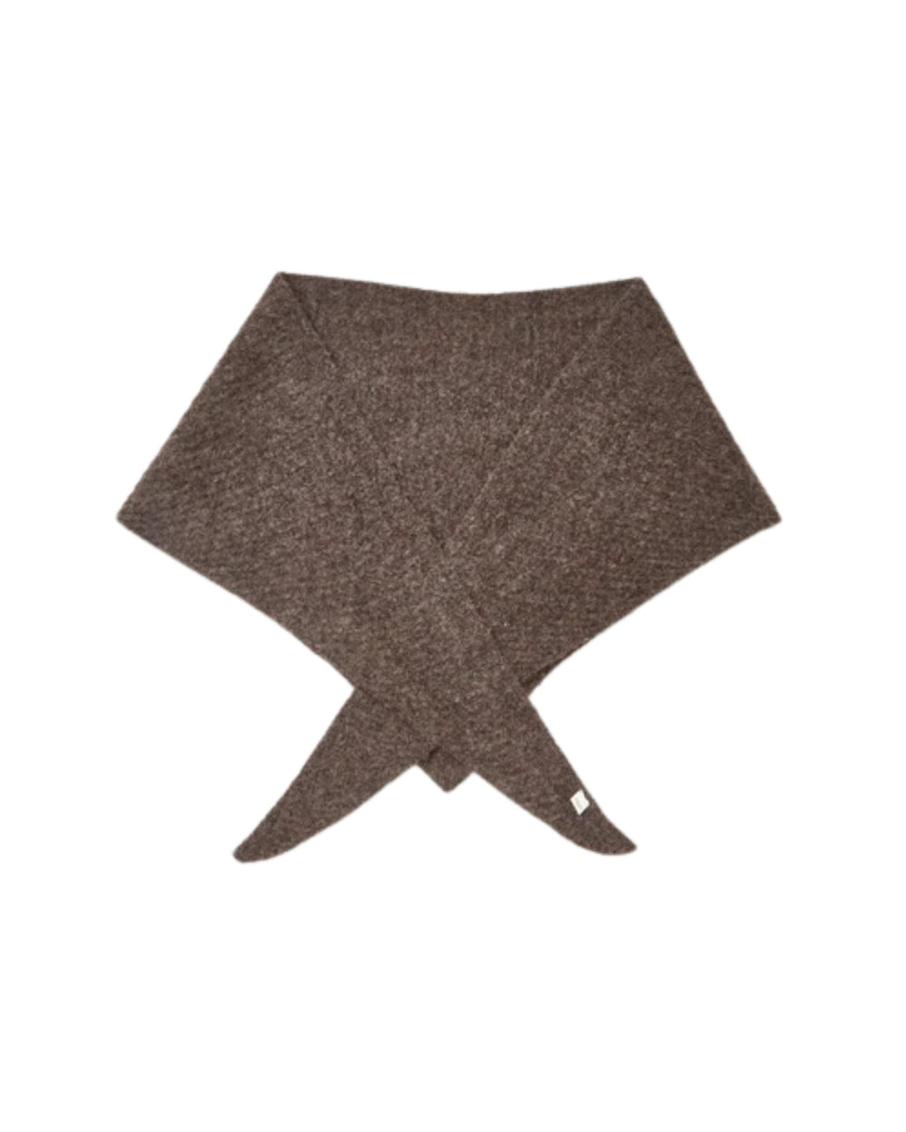 Alpaca-Wool Triangle Scarf Hot Fudge Brown