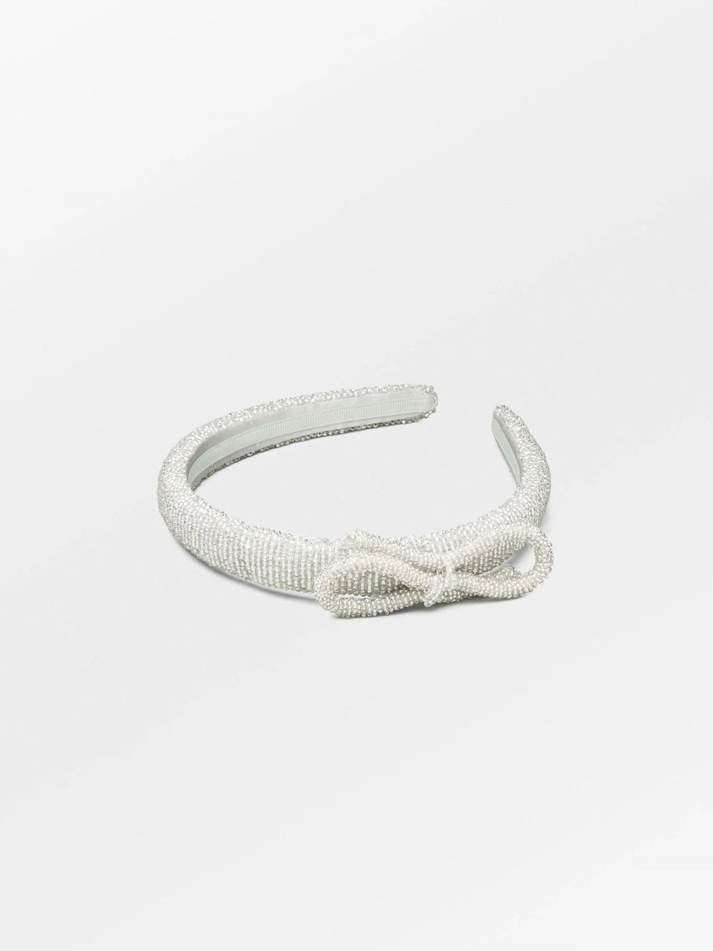 Bow Slim Beaded Hairbrace Silver