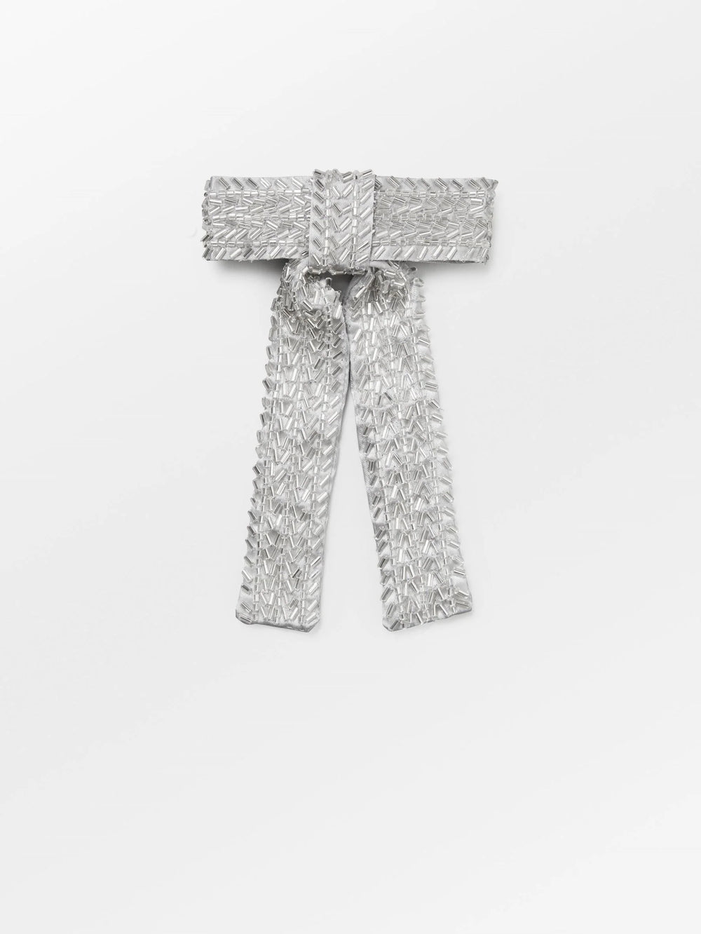 Merry Beaded Bow Silver