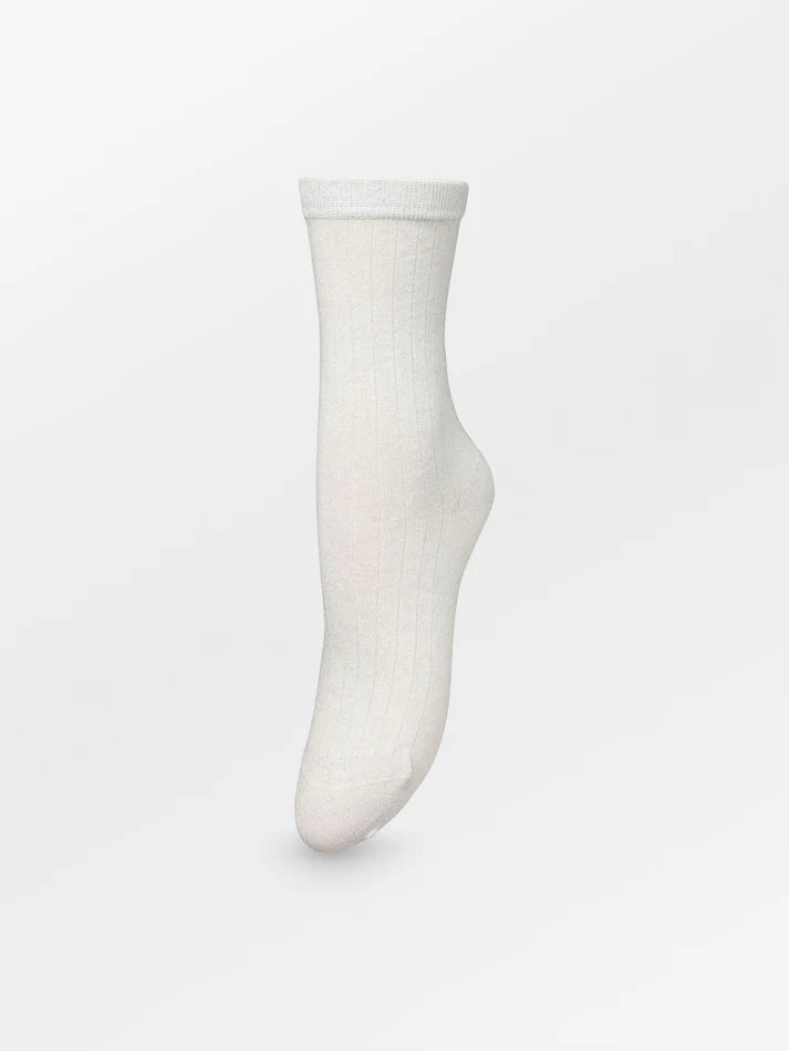 Rib Glitter Sock Silver