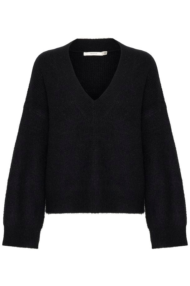 Gestuz AlphaGZ V-Neck Black - hvittrad.no