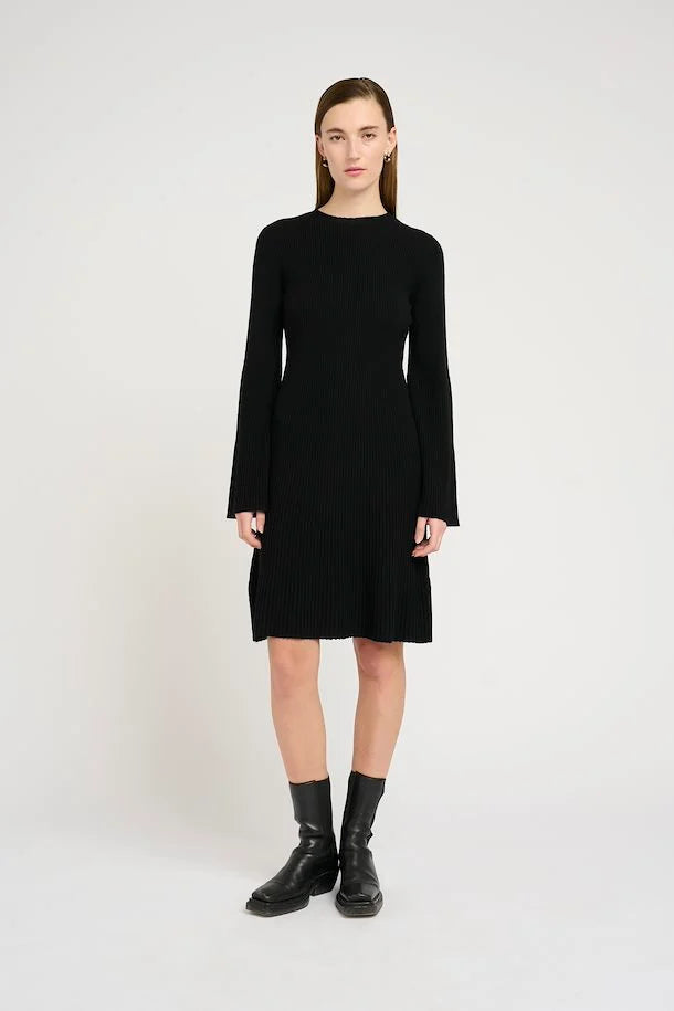 Gestuz AntaliGZ Wool Short Dress Black - hvittrad.no