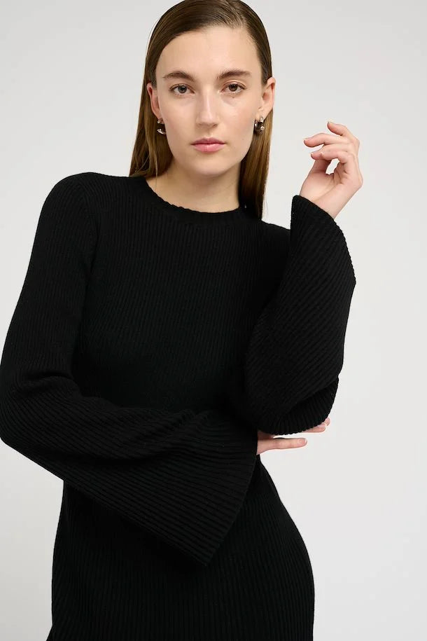 Gestuz AntaliGZ Wool Short Dress Black - hvittrad.no