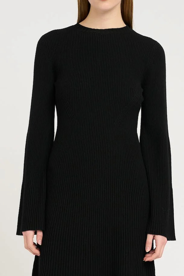 Gestuz AntaliGZ Wool Short Dress Black - hvittrad.no