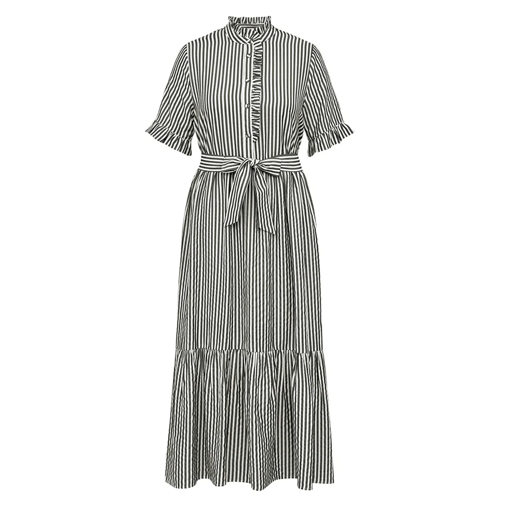 BoannaGO Dress Black Striped