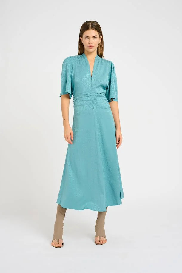 Gestuz BrinaGZ Midi SS Dress Brittany Blue - hvittrad.no