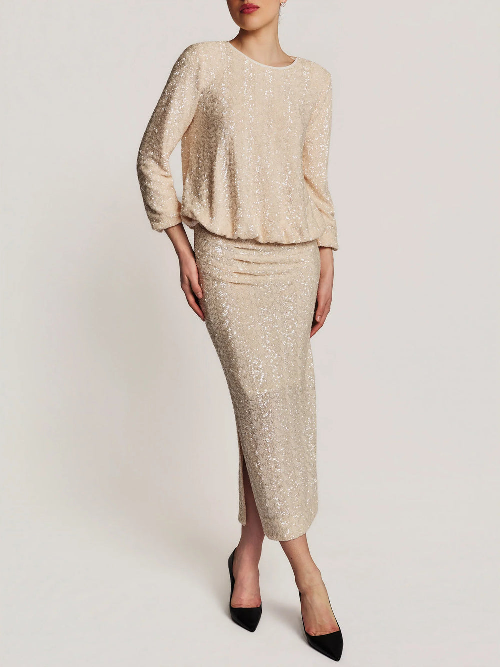 Beaded Blouse Champagne