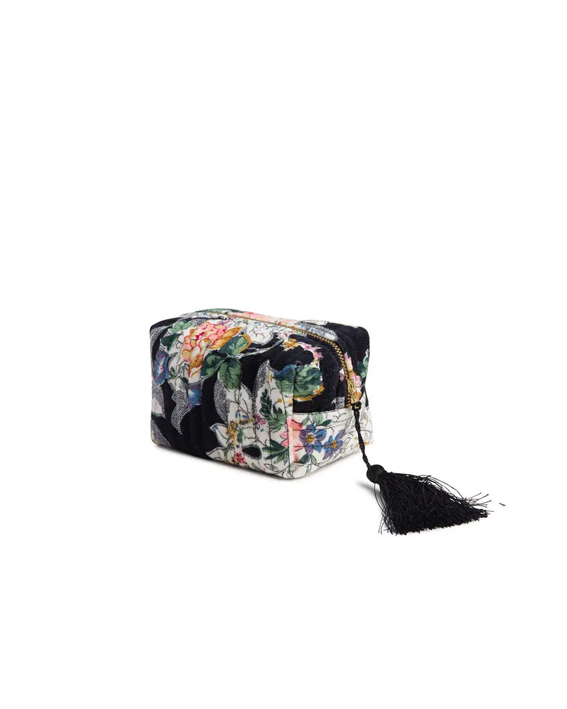 Makeup Bag Velvet Dark Blossom